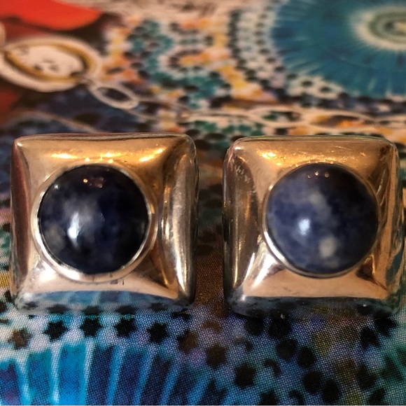 Silpada Sterling Silver Blue Sodalite Earrings on Posts P0522 - Picture 8 of 16